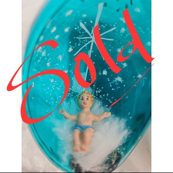 Italian Blown Glass Christmas Ornament Diorama Manger Scene Baby Jesus Italy - Picture 1 of 9